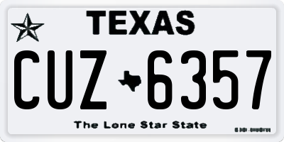 TX license plate CUZ6357