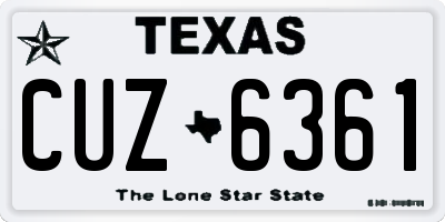 TX license plate CUZ6361