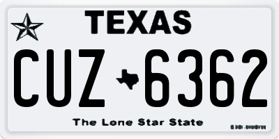 TX license plate CUZ6362