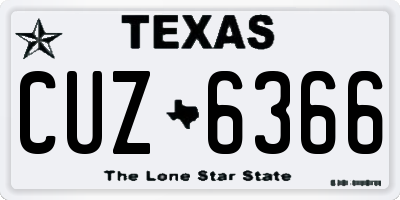 TX license plate CUZ6366