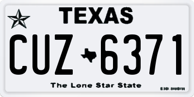 TX license plate CUZ6371