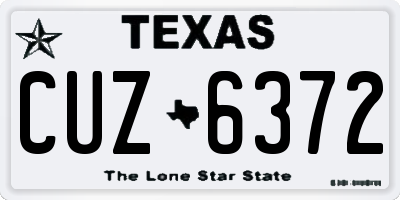 TX license plate CUZ6372