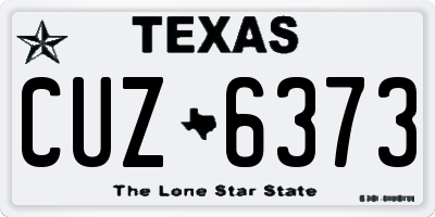 TX license plate CUZ6373