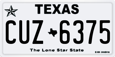 TX license plate CUZ6375