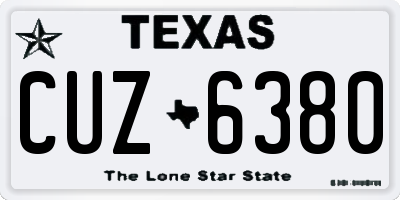 TX license plate CUZ6380