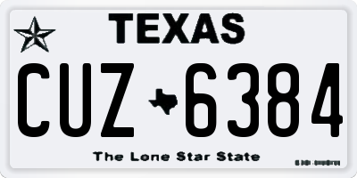 TX license plate CUZ6384