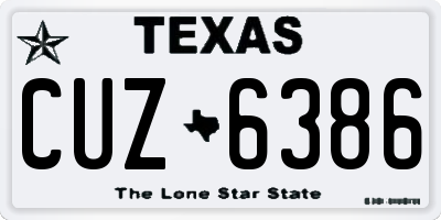 TX license plate CUZ6386