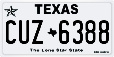 TX license plate CUZ6388
