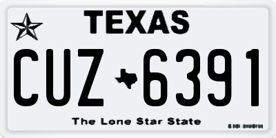 TX license plate CUZ6391