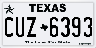 TX license plate CUZ6393