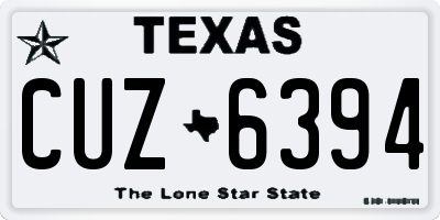 TX license plate CUZ6394