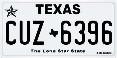 TX license plate CUZ6396