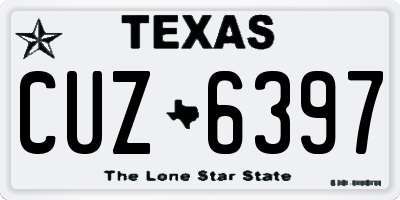 TX license plate CUZ6397