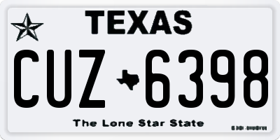 TX license plate CUZ6398