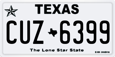 TX license plate CUZ6399