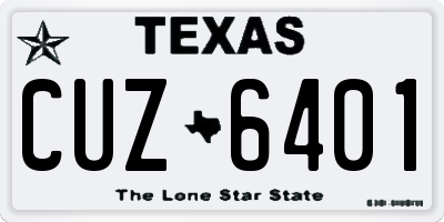TX license plate CUZ6401