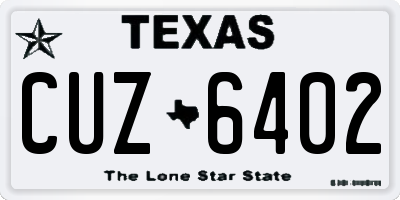 TX license plate CUZ6402