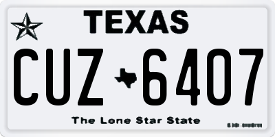 TX license plate CUZ6407
