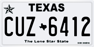 TX license plate CUZ6412