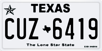 TX license plate CUZ6419