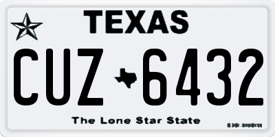 TX license plate CUZ6432
