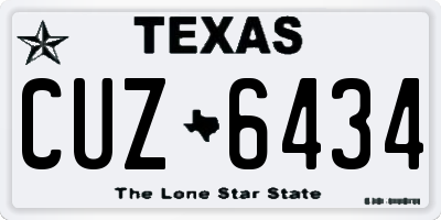 TX license plate CUZ6434