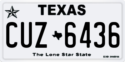 TX license plate CUZ6436