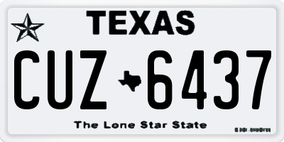 TX license plate CUZ6437