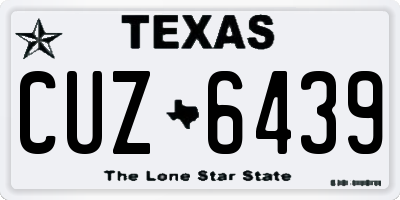TX license plate CUZ6439