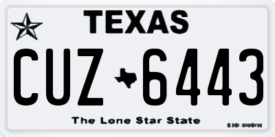 TX license plate CUZ6443