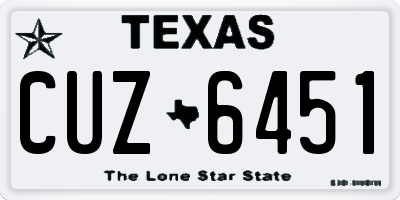 TX license plate CUZ6451