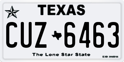TX license plate CUZ6463