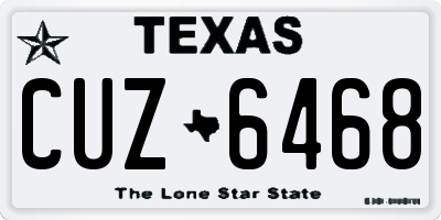 TX license plate CUZ6468