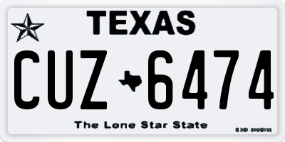 TX license plate CUZ6474