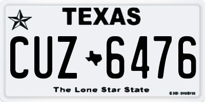 TX license plate CUZ6476