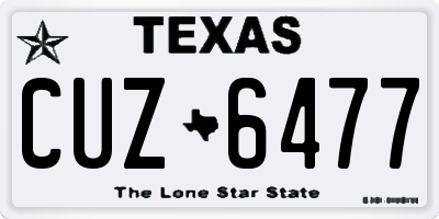 TX license plate CUZ6477