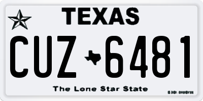 TX license plate CUZ6481