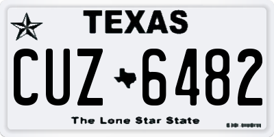 TX license plate CUZ6482