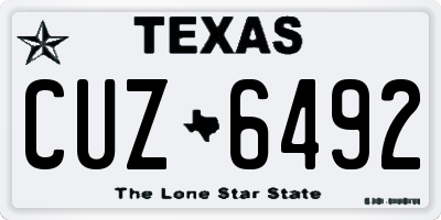 TX license plate CUZ6492