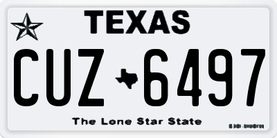 TX license plate CUZ6497