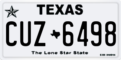 TX license plate CUZ6498