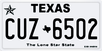 TX license plate CUZ6502