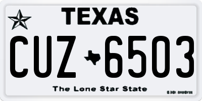 TX license plate CUZ6503