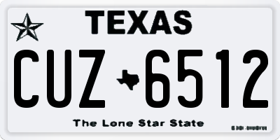 TX license plate CUZ6512
