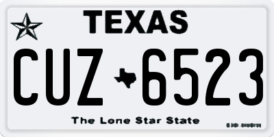 TX license plate CUZ6523