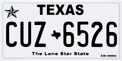 TX license plate CUZ6526