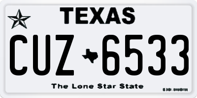 TX license plate CUZ6533