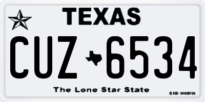 TX license plate CUZ6534