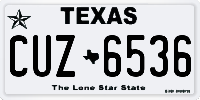 TX license plate CUZ6536
