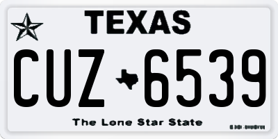 TX license plate CUZ6539